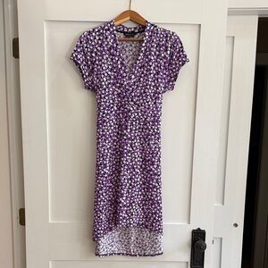 BCBGMaxAzria Purple Polka Dot High Low Dress